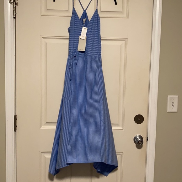 NWT Joie Hepzibah Striped Wrap Dress French Chambray XXS - Picture 4 of 7